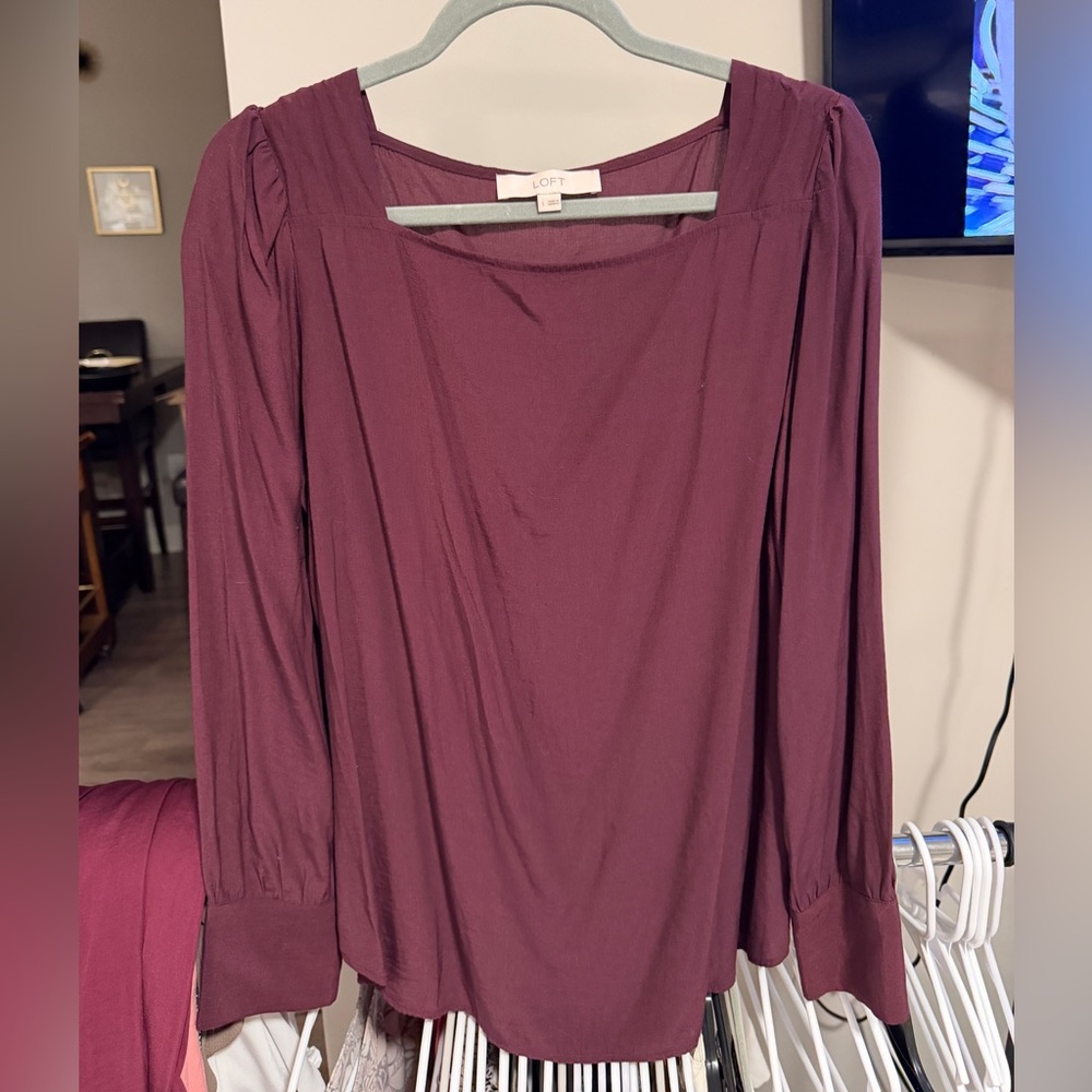 LOFT Deep Purple Blouse